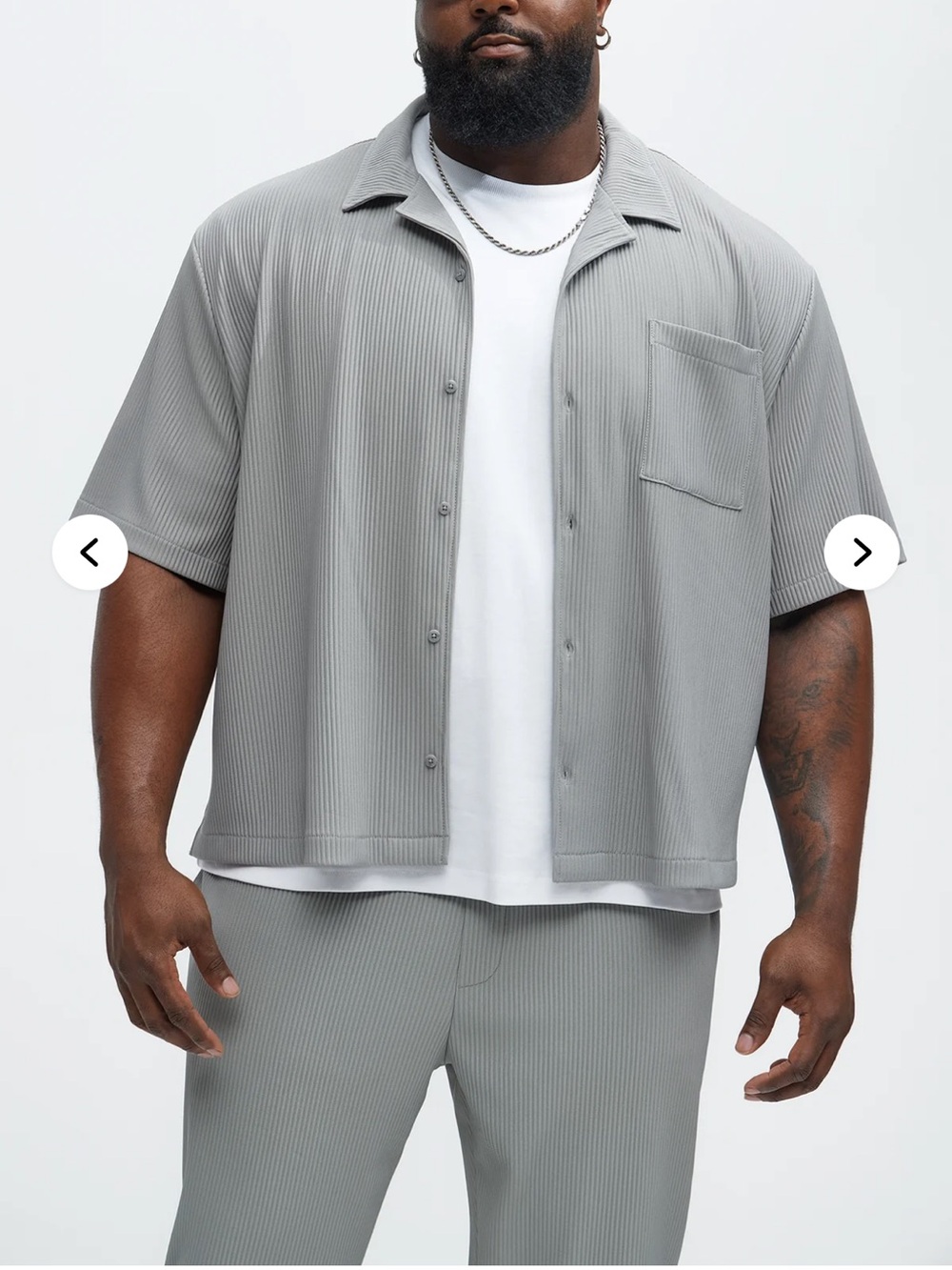 MENS Gray ribbed knit shirt and pants set #ribbed #matching - NEW WITH TAGS